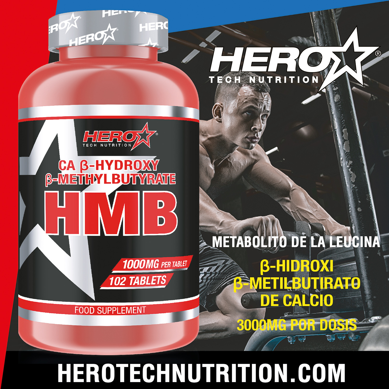 HMB AMINOACIDO LEUCINA HERO TECH NUTRITION